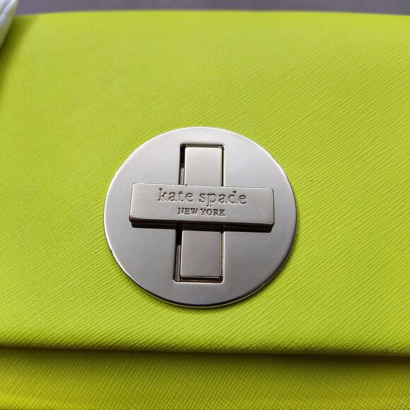 Kate Spade New York Highlighter Yellow Leather Turnlock Crossbody Bag - Picture 5 of 16